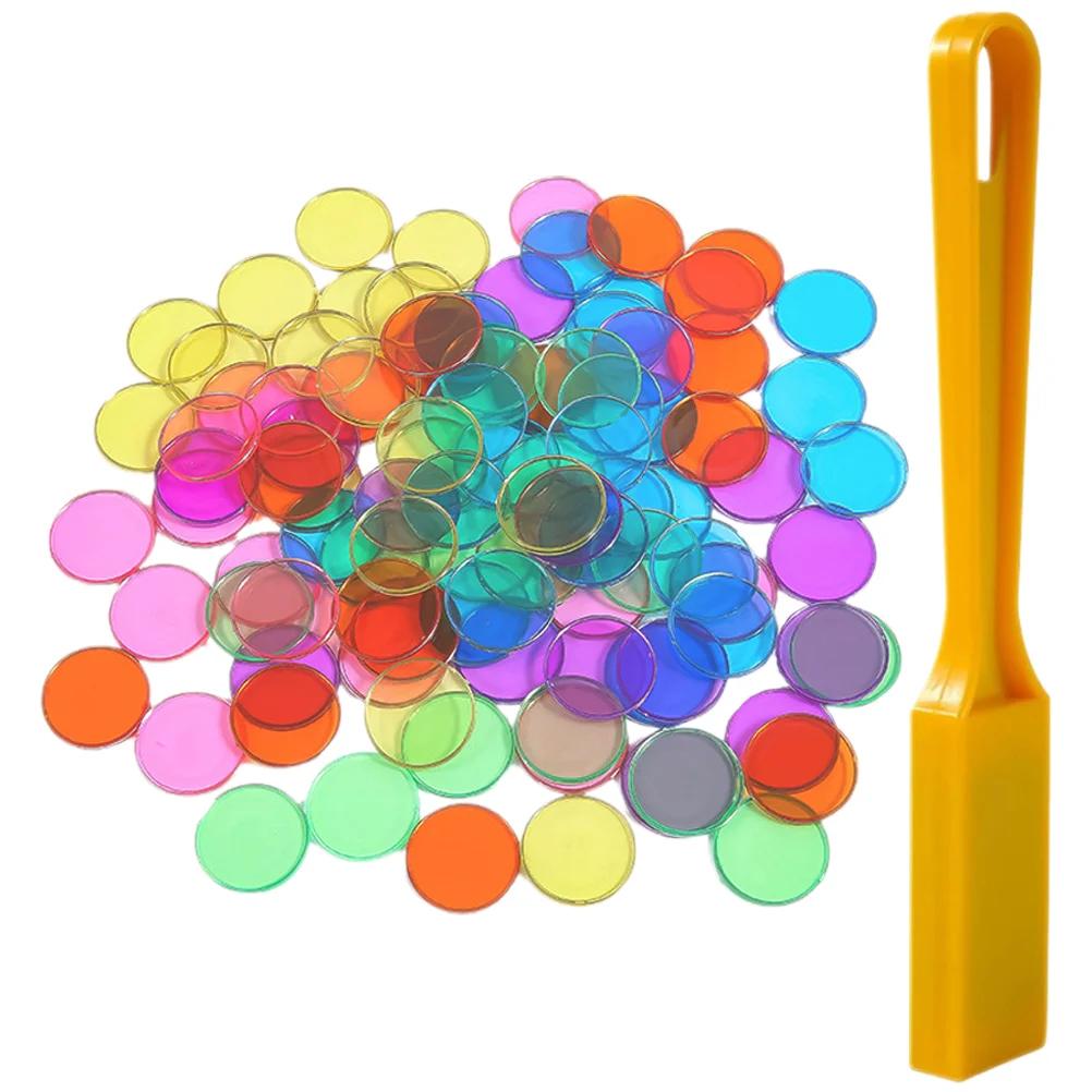 어린이 수학 자석 막대 교육 보조기구, 자석 지팡이 둥근 칩 계산 장난감, 색상 분류 장난감, 교육 장난감